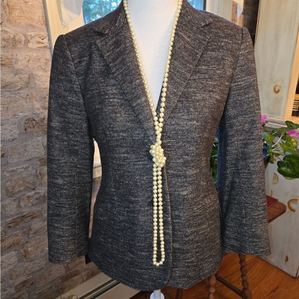 Theory Textured Black and Gray Fabric Size 6